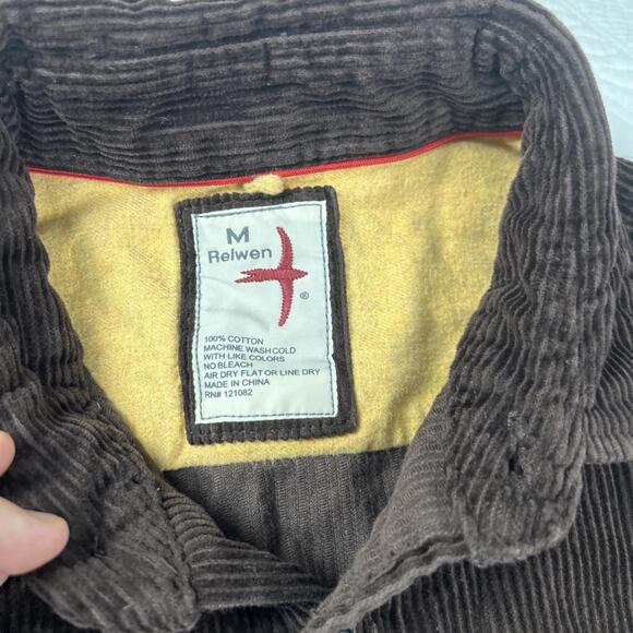 Relwen Cord Workshirt Espresso Brown Corduroy Sz M NWOT $178 Huckberry Exclusive - Picture 2 of 7